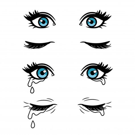 Olhos femininos dos desenhos animados Ve... | Premium Vector #Freepik #vector #mulher #desenho-animado #beleza #bonitinho Crying Cartoon, Cartoon Female, Cartoon Eyes Drawing, Eye Drawing Tutorials, Cartoon Eyes, Female Eyes, Face Sketch, Cartoon Faces, Outline Drawings