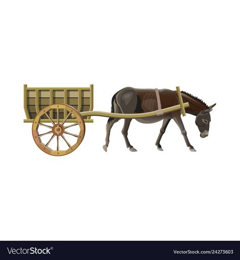 Donkey Cart, Bullock Cart, Wooden Cart, Pocket Chart Activities, Preschool Arts And Crafts, Simple Cartoon, Cartoon Background, Simple Illustration, Ancient Times