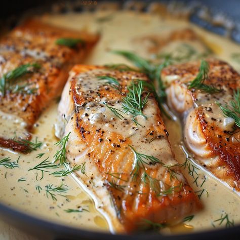 Sauce For Trout, Salmon With Cream Sauce, Trout Recipe, Cooking Trout, Cream Sauce For Chicken, Live Lobster, Sauce For Salmon, Trout Recipes, Creamy Pasta Dishes