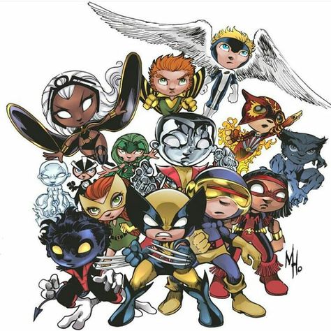 X-Men by Scottie Young Marvel Cinematic Universe Timeline, Baby Marvel, Chibi Marvel, Xmen Art, Superhero Kids, Comic Book Store, Alien Art, X Man, Marvel X