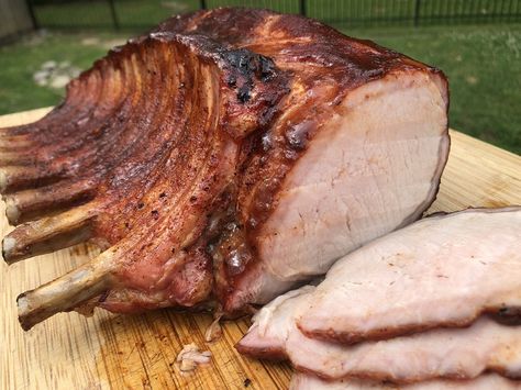 Rack Of Pork Smoked, Smoked Bone In Pork Loin, Smoked Pork Ribs In Electric Smoker, Rack Of Pork Recipes, Woodfire Oven, Pork Dry Rubs, Pork Rib Roast, Smoked Pork Recipes, Pork Sirloin Roast