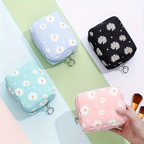 Women Cosmetic Bags Cute Daisy Waterproof Storage Bag - Temu Tampon Bag, Multifunction Storage, Sanitary Napkin Storage, Pad Storage, Napkin Storage, Pads Tampons, Padded Pouch, Cosmetic Bag Organization, Sanitary Napkin