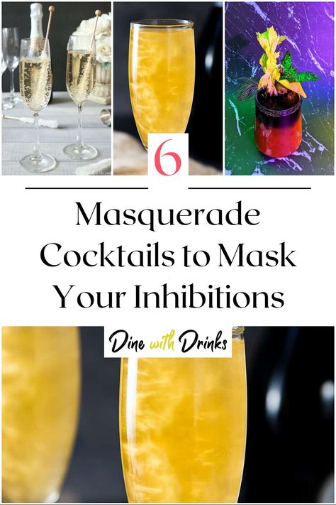 Collage of 4 masquerade cocktails. Masquerade Party Drinks, Masquerade Drinks Cocktails, Venetian Masquerade Party, Mascarade Party, Bellini Cocktail, Amazing Cocktails, Drink Names, Masquerade Theme, Best Appetizer Recipes