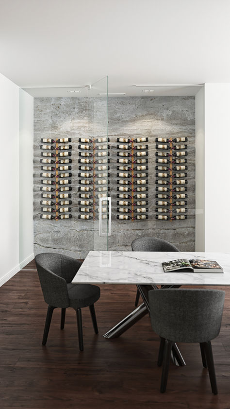 Metal wine racks that display your wine for a dinning room wine display or elegant wine wall. Label forward design pioneered by VintageView available at WineRacks.com Unique Wine Storage Wall, Wine Wall Dining Room, Dining Room Wine Wall, Wine Walls, Metal Wine Racks, Wine Wall Display, Wine Storage Wall, Elegant Wine, Metal Wine Rack