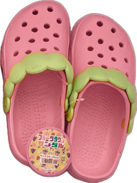 Pinkie Pie Clothes, Cutecore Shoes, Strawberry Crocs, Rad Clothes, Pink Crocs, Hat Aesthetic, Kawaii Shoes, Swag Shoes, Green Shoes