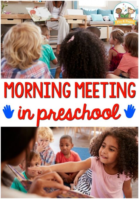 Morning Meeting Ideas for Preschool Classroom. #preschool Morning Group Time Preschool, Preschool Morning Message Ideas, Teacher Led Activities Preschool, Morning Message Board Preschool, Morning Meeting Prek, Preschool Circle Time Routine, Large Group Ideas For Preschool, Preschool Morning Meeting Activities, Preschool Morning Message