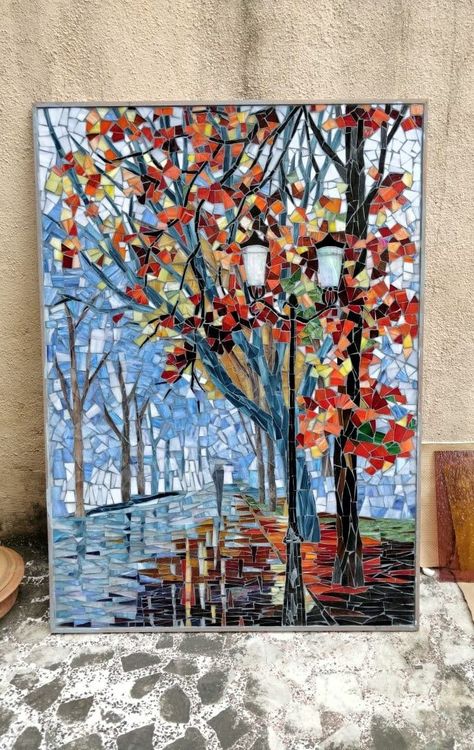 Pin by lea m on נוף פסיפס in 2022 | Mosaic art, Mosaic artwork, Mosaic tile art Mosaic Tree Art, Tile Art Projects, Mosaic Trees, Sicis Mosaic, Mosaic Studio, Landscape Mosaic, Stained Glass Mosaic Art, Mosaic Tiles Crafts, Mosaic Hearts