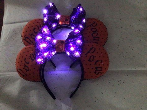 Hocus Pocus Disney Ears, Halloween Minnie Ears, Halloween Mickey Ears, Stephanie Simmons, Hocus Pocus Disney, Hocus Pocus Halloween, Disney Fabric, Disneyland Trip, Floppy Ears