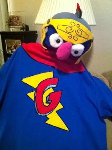 Super Grover costume. Grover Costume, Super Grover, Adult Costumes, Halloween Ideas, Fancy Dress, Halloween Party, Halloween Costumes, Snoopy, Holidays