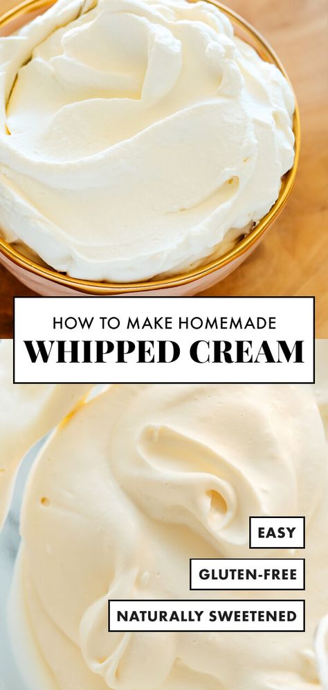 Dairy Free Cake Recipe, Make Whipped Cream, Perfect Whipped Cream, Best Vanilla Ice Cream, Keto Whipped Cream, Homemade Whipped Cream Recipe, Cookie And Kate, Recipes With Whipping Cream, Dairy Free Cake