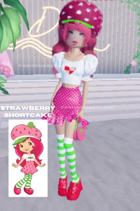 originally made by me • advice appreciated  #dresstoimpress #robloxdresstoimpress #roblox #fashion #strawberryshortcake (please ignore the horrendous quality) Candy Land Outfit, Roblox Fashion, Dress To Impress Outfits, Candy Land, Strawberry Shortcake, Made By Me, Dress To Impress, Candy