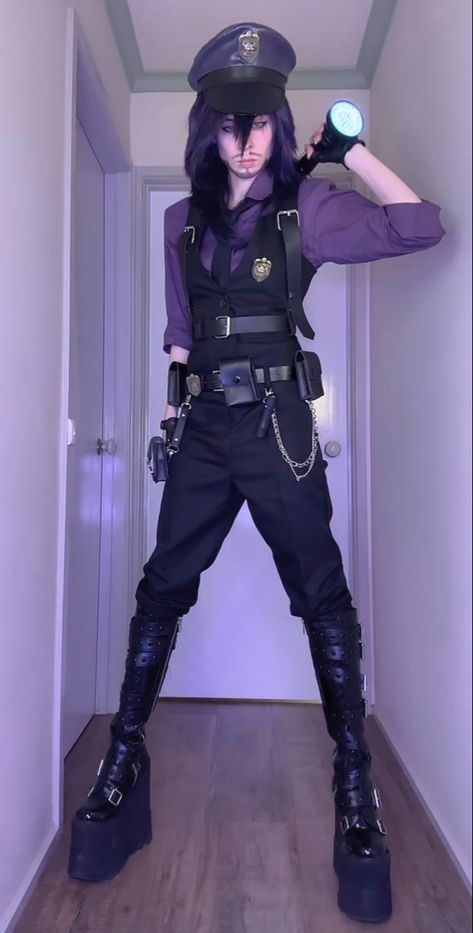 William Afton Costume, Simple Fnaf Cosplay, Fnaf Movie Outfit, Marionette Fnaf Cosplay, Freddy Cosplay Fnaf, Fnaf Halloween Costumes, Michael Afton Cosplay, Purple Guy Cosplay, Villain Costume Ideas