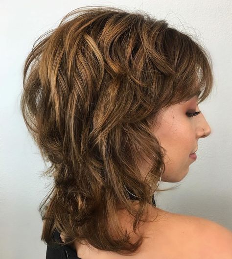 Mid-Length Shag with Short Crown Layers Medium Shag Hairstyles, Medium Shag, Modern Shag Haircut, Medium Shag Haircuts, Thick Hair Styles Medium, Short Shag Hairstyles, Shaggy Haircuts, Medium Curly, Shag Hairstyles