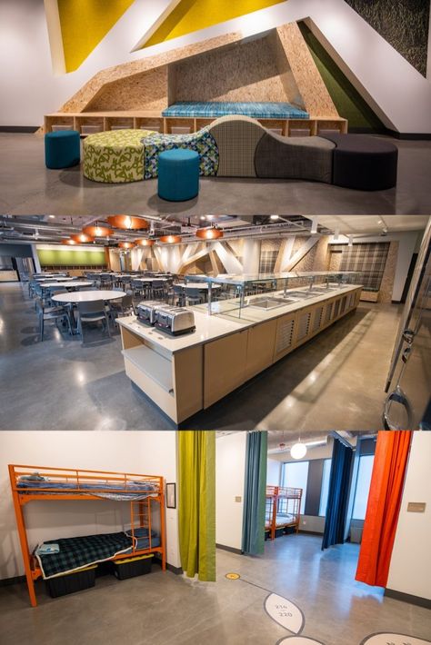 In Seattle, Amazon is now sharing an eight-story building with a homeless shelter serving 200 people. [Photo: courtesy Mary’s Place] Homeless Shelter Interior Design, Womens Shelter Design, Homeless Shelter Aesthetic, Homeless Shelter Architecture, Homeless Architecture, Shelter Interior Design, Vision Binder, Womens Shelter, Homeless Shelter Ideas