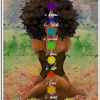 Chakra Room Decor, Sala Yoga, Namaste Art, American Wall Art, African American Wall Art, Yoga Wall Art, Meditation Decor, Yoga Studio Decor, Yoga Poster