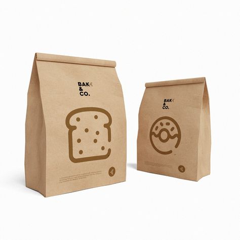 Bake & Co. on Packaging of the World - Creative Package Design Gallery Bakery Packaging Design, Bread Packaging, Paper Bag Design, Baking Packaging, Creative Package Design, Bakery Branding, Dessert Packaging, Packaging Ideas Business, Food Branding