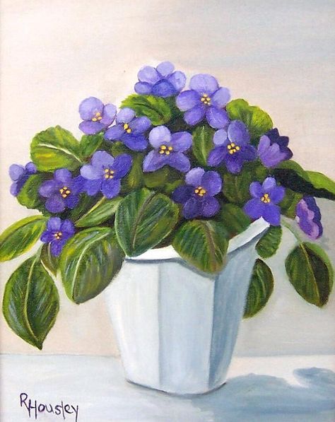 African Violets Sold by Ruth Housley - African Violets Sold Painting - African Violets Sold Fine Art Prints and Posters for Sale Violet Painting, Garden Decor Projects, African Violet, Abstract Flower Painting, Art Painting Gallery, Violet Flower, African Violets, Flower Art Painting, Mini Canvas Art