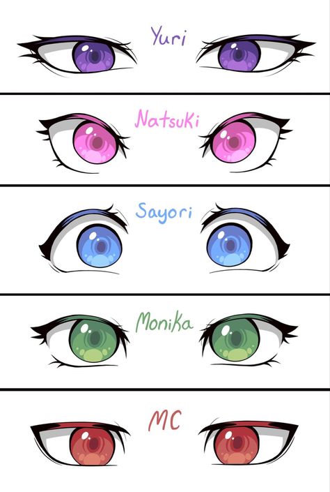 Eye Drawing Tutorials, Manga Drawing Tutorials, Anime Eye Drawing, Doki Doki, Literature Club, Body Drawing, Cute Eyes, Anime Drawings Tutorials, Anime Eyes