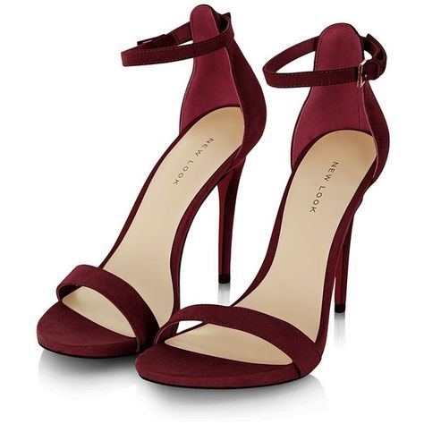 Dark Red Suede Ankle Strap Heels ($24) ❤ liked on Polyvore featuring shoes, pumps, heels, red, sandals, sapatos, open toe shoes, red open toe shoes, red shoes and suede shoes Kylie Heels, Hak Tinggi, Wrap Shoes, Dr Shoes, Afrikaanse Mode, Ankle Strap Shoes, Open Toe Shoes, Red High, Prom Shoes