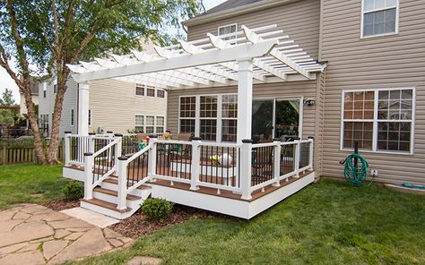 20 Gorgeous Trex Composite Decking Ideas Cheap Pergola, Building A Pergola, Patio Deck Designs, Pergola Attached To House, Trex Deck, Pergola Canopy, Deck Designs Backyard, Deck With Pergola, Backyard Pergola