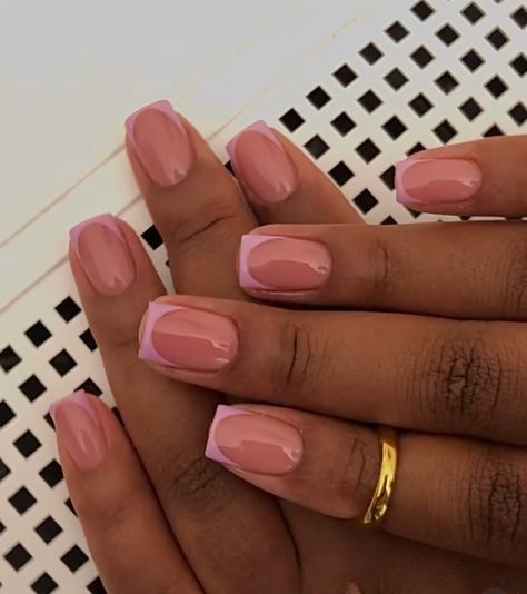 Short Nails Dark Skin, Short Natural Nail Ideas, Natural Pink Nails, Plastic Nails, French Manicure Nails, Subtle Nails, Glamour Nails, French Tip Acrylic Nails, Work Nails