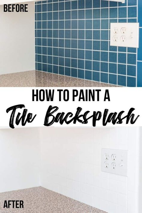 Get my 5 easy tips for painting tile backsplash! Give your kitchen or bathroom a whole new look in one weekend with this easy home improvement project. I'll show you the best tile paint for the job, the right primer to use, and tips for a flawless finish! #homeimprovement #tile #homehacks Paint Tile Backsplash, Can You Paint Tile, Painting Tile Backsplash, Painting Kitchen Tiles, Remodeling Hacks, Paint Tile, Paint Backsplash, Easy Home Improvement Projects, Tips For Painting