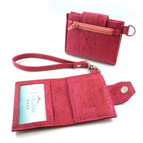 Emmaline Bags: Sewing Patterns and Purse Supplies: #SewPINK Initiative 2021:: Sew a Pink Wallet with Me! Emmaline Bags, Wallet Sewing Pattern, Sew Wallet, Cork Wallet, Bags Sewing, Handbag Hardware, Cork Diy, Pink Wallet, Diy Wallet