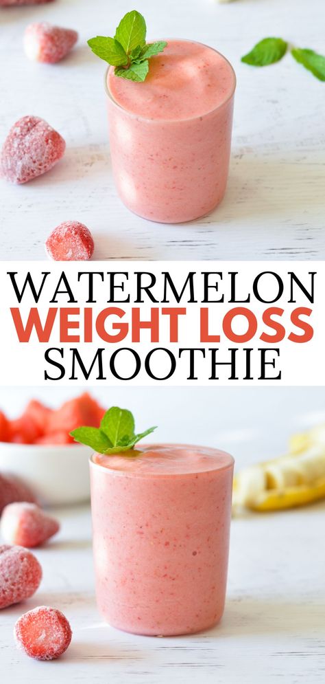 watermelon smoothie Healthy Watermelon Smoothie, Watermelon Smoothie Recipes, Low Calorie Smoothies, Watermelon Smoothie, Watermelon Drink, Easy Healthy Smoothies, Smoothie Recipes Healthy Breakfast, Watermelon Diet, Smoothie Drink Recipes