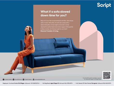 script-funiture-what-if-a-sofa-slowed-down-time-for-you-ad-times-of-india-delhi-21-06-2019 Sofa Advertising Poster, Sofa Advertising, Sofa Ads, Furniture Poster, Urban Ladder, Furniture Graphic, Christmas Sofa, Product Poster, Book Advertising