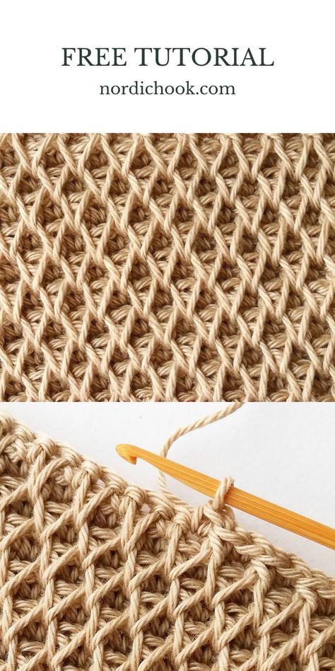 Crochet Step By Step, Stitch Step By Step, Chunky Yarn Crochet, Honeycomb Stitch, Tunisian Crochet Stitches, Crochet Stitches For Blankets, Crochet Stitches Free, Easy Crochet Stitches, Blanket Knitting