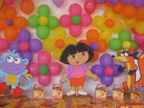 Dora the explorer party Dora Birthday Cake, Dora The Explorer Birthday Party, Explorer Birthday Party, Dora Party, 25th Birthday Cakes, Fiesta Birthday Party, Fiesta Birthday, Kids Party Themes, Dora The Explorer