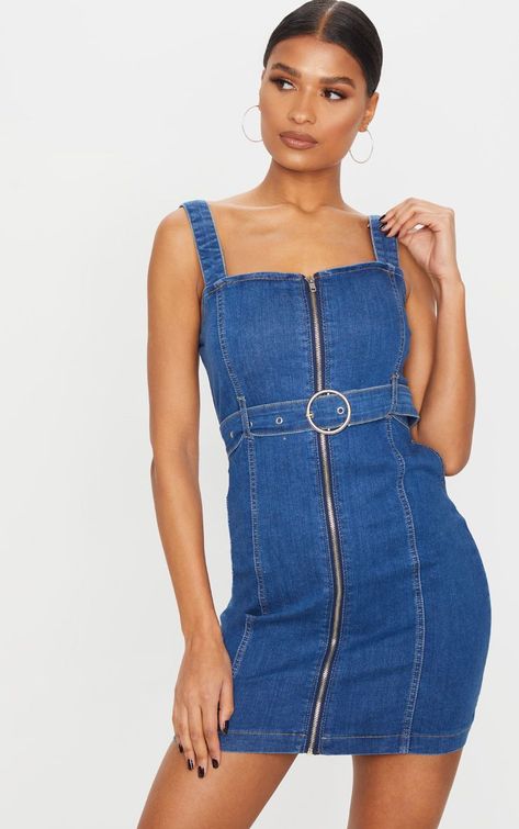 Mini Denim Dress, Am To Pm, Mini Dresses Online, Denim Mini Dress, Dresses Uk, Mini Dresses, Measurement Length, Denim Wash, Level Up