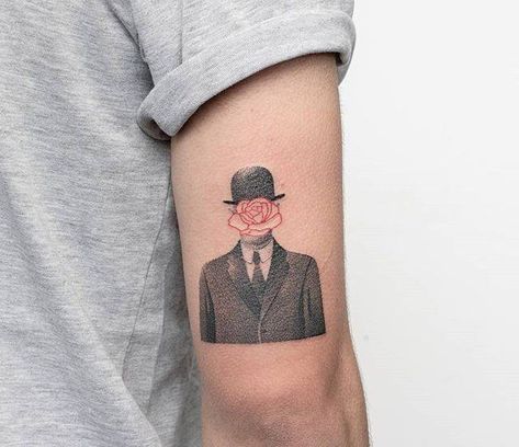 Patriotic Tattoos, Son Of Man, Wild Tattoo, Tattoo Skin, Delicate Tattoo, Spanish Culture, Large Tattoos, Discreet Tattoos, Rene Magritte