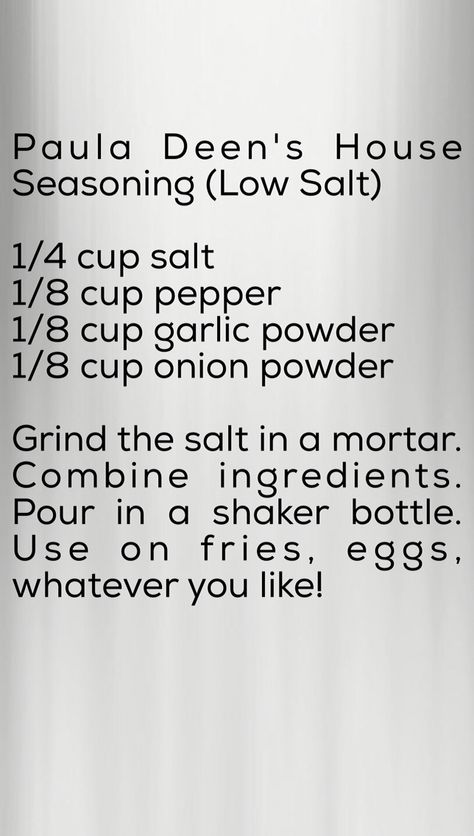 Paula Deen Seasoning, Paula Deen Seasoning Recipe, House Seasoning Recipe, House Seasoning, Homemade Dry Mixes, Dry Rub Recipes, Cooking Substitutions, Homemade Spice Mix, Dry Mixes