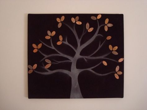 Flattened souvenir penny tree art – Recycled Crafts Squished Penny Display, Flattened Penny Display, Pressed Penny Display Ideas, Penny Display, Smashed Pennies, Penny Crafts, Penny Art, Pressed Pennies, Family Frame