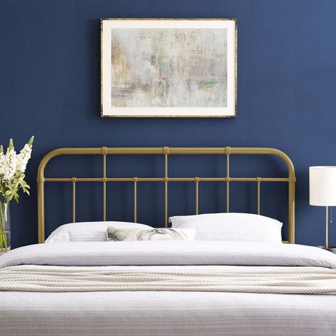 17 Stories Alessia Metal Headboard & Reviews | Wayfair Farmhouse Headboard, Full Size Headboard, Full Headboard, Queen Size Headboard, Metal Headboard, Black Headboard, Twin Headboard, Full Bed Frame, Slatted Headboard