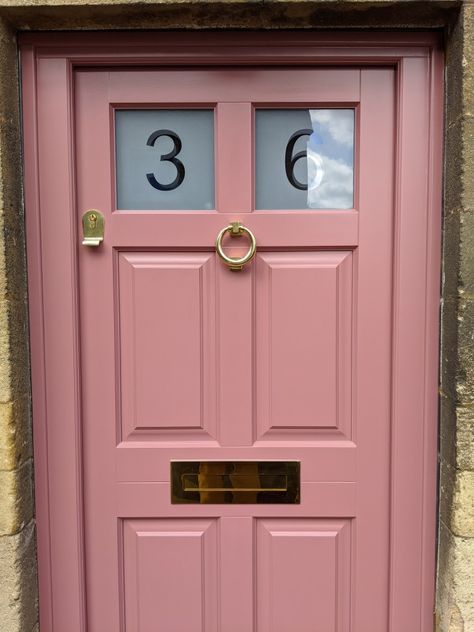 Crimson Red by Farrow and Ball. Pink Door Brass Hardware, Sulking Room Pink Front Door, Farrow And Ball Crimson Red, Bold Front Door, Pink Doors, Iphone Wallpaper Bright, Pink Front Door, Door Colour, Coastal Cottage Decorating