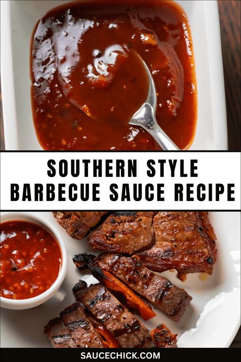 Spicy Southern Style Barbecue Sauce Recipe | Homemade Sauce Cold Cellar, Barbecue Sauce Recipe, Recipes With Soy Sauce, Homemade Bbq Sauce Recipe, School Test, Homemade Barbecue, Grill Ideas, Homemade Bbq Sauce, Bbq Dishes