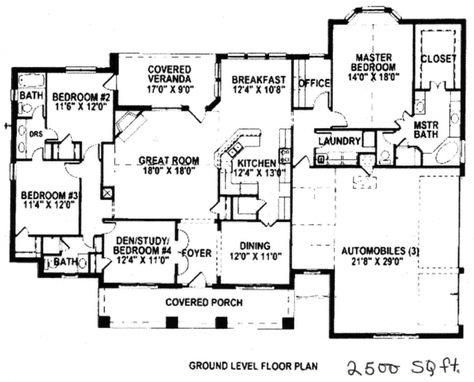 House Plans 2500 Sq Ft, 2500 Sq Ft House Plans, Craftsman Garage, Basement House Plans, House Plans One Story, Traditional House Plans, Ranch House Plans, Craftsman House Plans, First Story