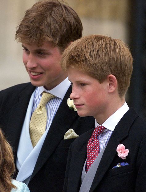 Will and Harry suited up for the wedding of Sophie Rhys-Jones and Prince Edward in June 1999. Princ Harry, Photos Rares, Prins William, Prinz Charles, Prins Harry, Principe William, English Royal Family, Princess Diana Family, Prinz Harry