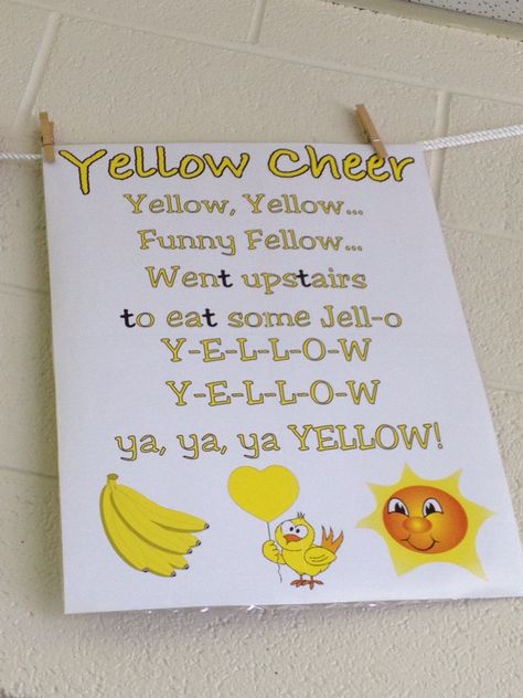 Yellow cheer: color poem Yellow Day Theme For Preschool, Yellow Preschool Activities, 4 Line Poem, Rhymes For Toddlers, May Themes, Books Ideas, Yellow Sign, Red Bud, Conversational English