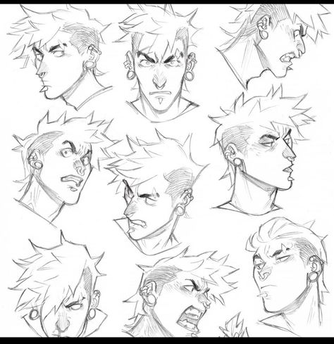 Facial Expressions Drawing, Drawing Face Expressions, Face Drawing Reference, Body Reference Drawing, Face Sketch, Beautiful Illustration, Drawing Expressions, Wow Art, Art Sketch