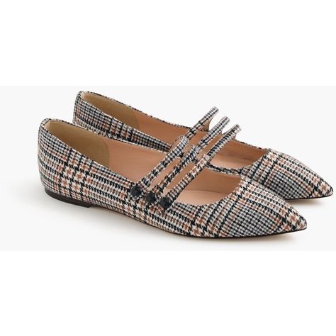 Whimsical Shoes, Shoes Mary Jane, Mary Jane Shoes Flat, Trending Womens Shoes, Pointy Toe Shoes, Shoe Wardrobe, Ankle Strap Flats, Chic Shoes, Glen Plaid