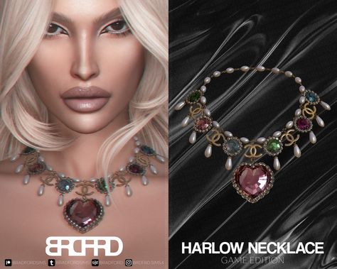 HARLOW NECKLACE - GAME EDITION | Patreon Sims 4 Cc Layered Necklace, Sims 4 Jewelry Cc Set, Sims 4 Maxis Match Necklace, Sims 4 Cc Jewellery, S4cc Jewelry, Sims 4 Cc Accessories Necklaces, Sims Jewelry Cc, Sims 4 Cc Jewelry Patreon, Sims Necklace