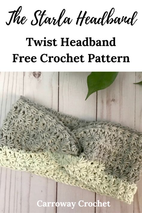 Free Crochet Headband Pattern, Carroway Crochet, Free Crochet Headband, Crochet Ear Warmer Free Pattern, Stitch Headband, Crochet Ear Warmer Pattern, Crochet Star Stitch, Stitch Ears, Crochet Headband Pattern Free