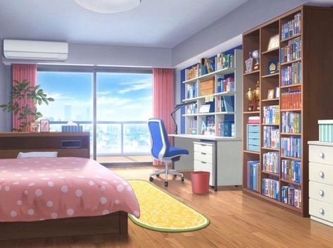 Anime Bedrooms Backgrounds, Anime House Interior Bedroom, Anime Bedroom Art, Anime Bedroom Background, Bedroom Layouts For Small Rooms, Anime Houses, Anime Bedroom Ideas, Japanese Bedroom, Anime House