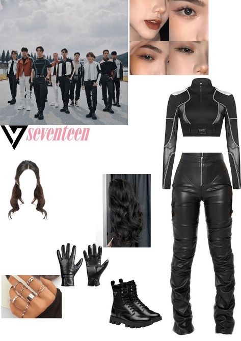 Seventeen Performance Outfits, Seventeen Music Video Outfits, Seventeen Hot Outfits Inspired, Home Run Seventeen Outfits, Seventeen Anyone Outfit, Seventeen Stage Outfit, Seventeen Outfits Kpop, Svt Inspired Outfits, Seventeen Outfits Inspired Concert