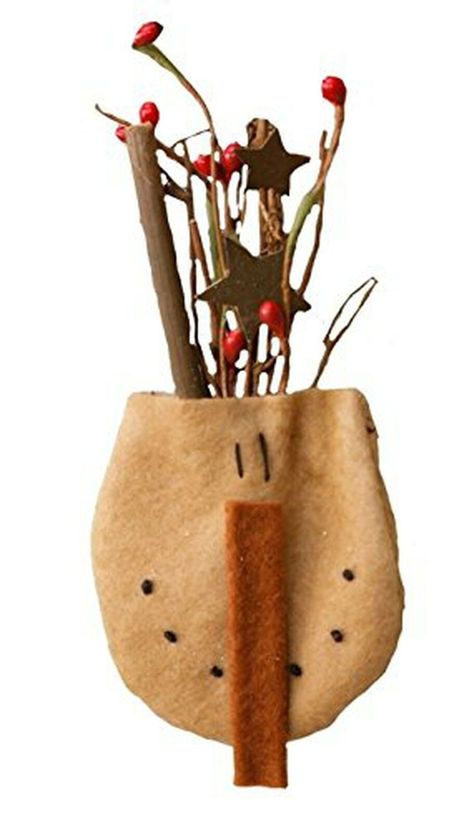 Your Heart's Delight Snowman Head Pocket with Twig and Berries Decor, 2-3/4 b... Product Overview Your Hearts Delight 2 3/4" W x 6" H Snowman Head Pocket W/Twig & Berries. Your Hearts Delight by Aubrey provides primitive home decor items including seasonal items, everyday products, garden and patio creations, charming stitchery and so much more. This accent piece is sure to help enhance any decor. Measures 2 3/4" W x 6" H. Stylish decorative accent for any room decor. Great gift for family, frie Wool Dryer Balls Christmas Ornaments, Bed Springs Repurposed, Primitive Christmas Patterns, Primitive Crafts To Make, Primitive Christmas Crafts, Primitive Pictures, Primitive Christmas Tree, Primitive Christmas Decor, Christmas Primitive Crafts