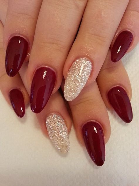 Silver Acrylic Nails, Red Nail Art Designs, Marble Nail Designs, Red Nail Art, Red Christmas Nails, Almond Shape Nails, Red Nail Designs, Burgundy Nails, Christmas Color