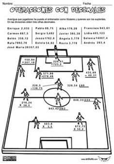 Decimales | Actividades Lúdicas Educativas - Actiludis | Las TIC y la Educación | Scoop.it Math Worksheet, Math Worksheets, Teaching Math, Teaching Kids, Engineering, Math Equations, Education